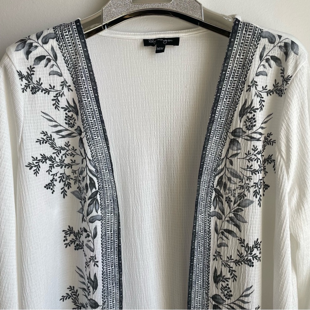 Lightweight Bohemian Floral Kimono Tunic cover up wrap size M - Picture 2 of 6